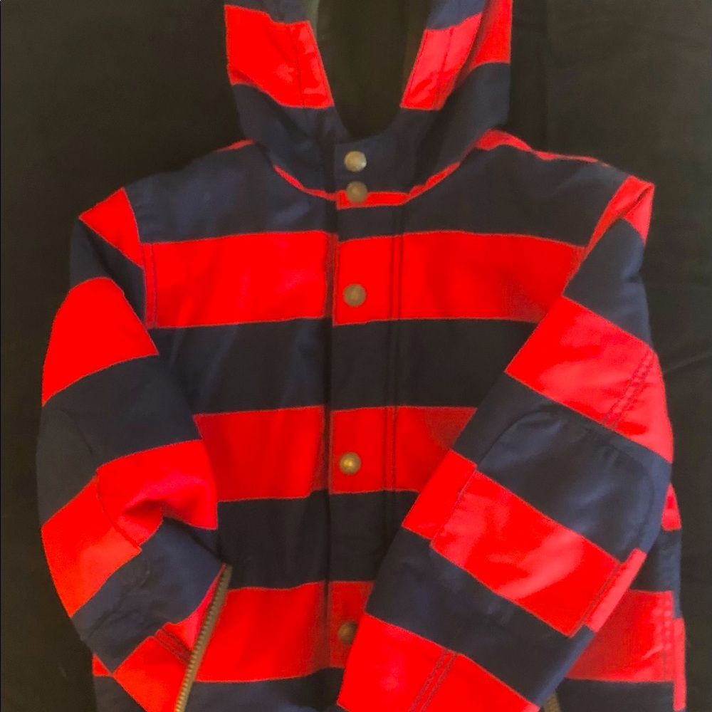 Winter Coat. Handsome Red/Navy Mini Boden winter jacket. Size 7-8Y.